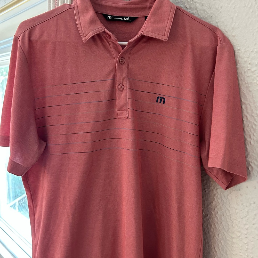 Travis Mathew Coral Polo Shirt